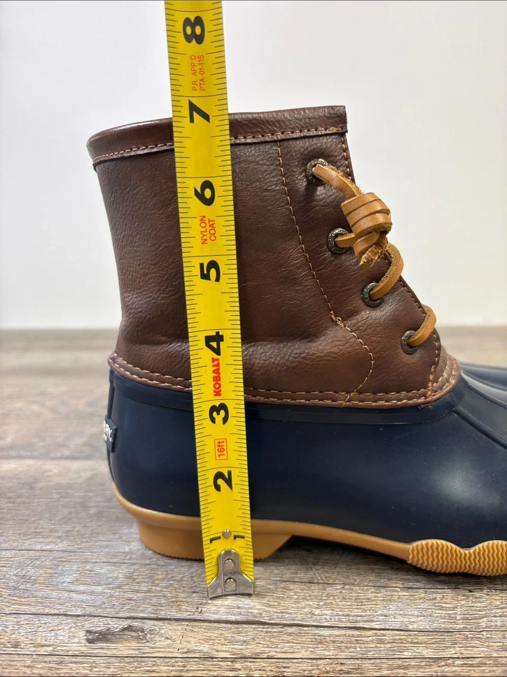Sperry Saltwater Waterproof Duck Boots Navy Brown Girls US 5 / Women’s